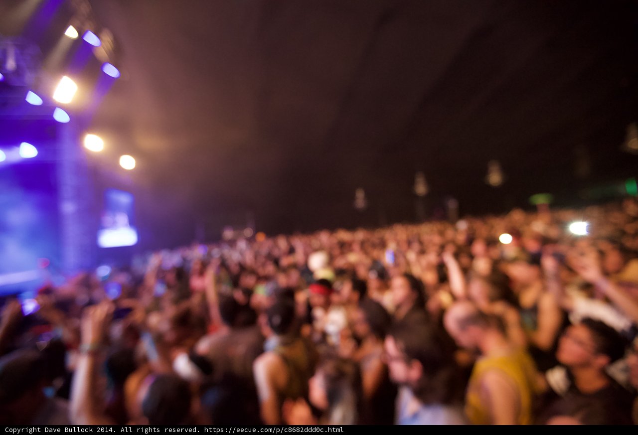 Blurry Nightlife Crowd at Coachella Concert