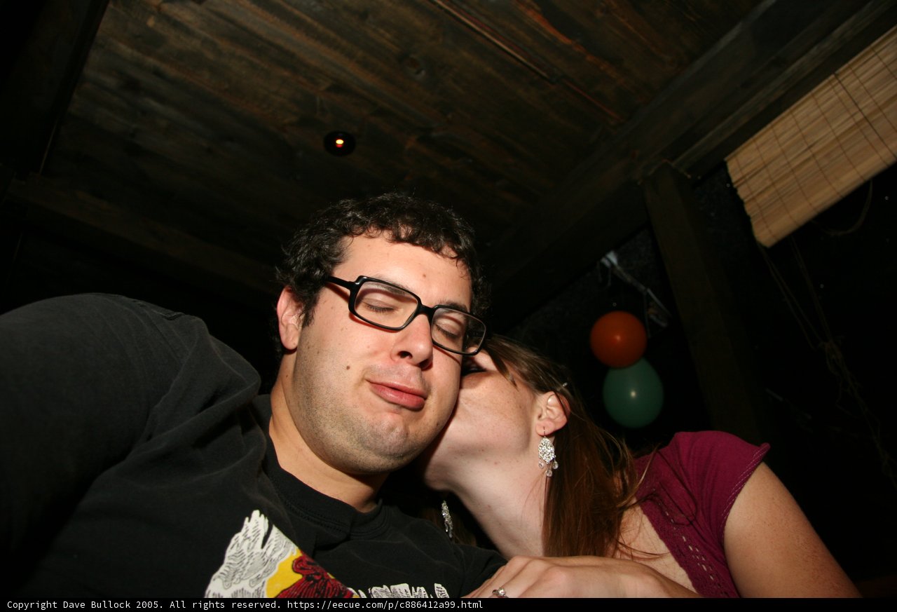 Romantic Kiss at the Pub