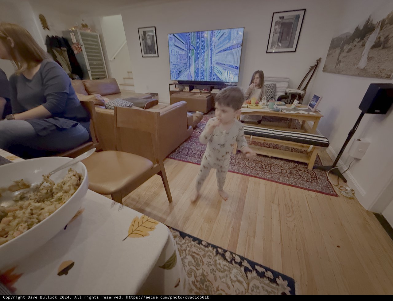 Family Evening at Home with Child Playing