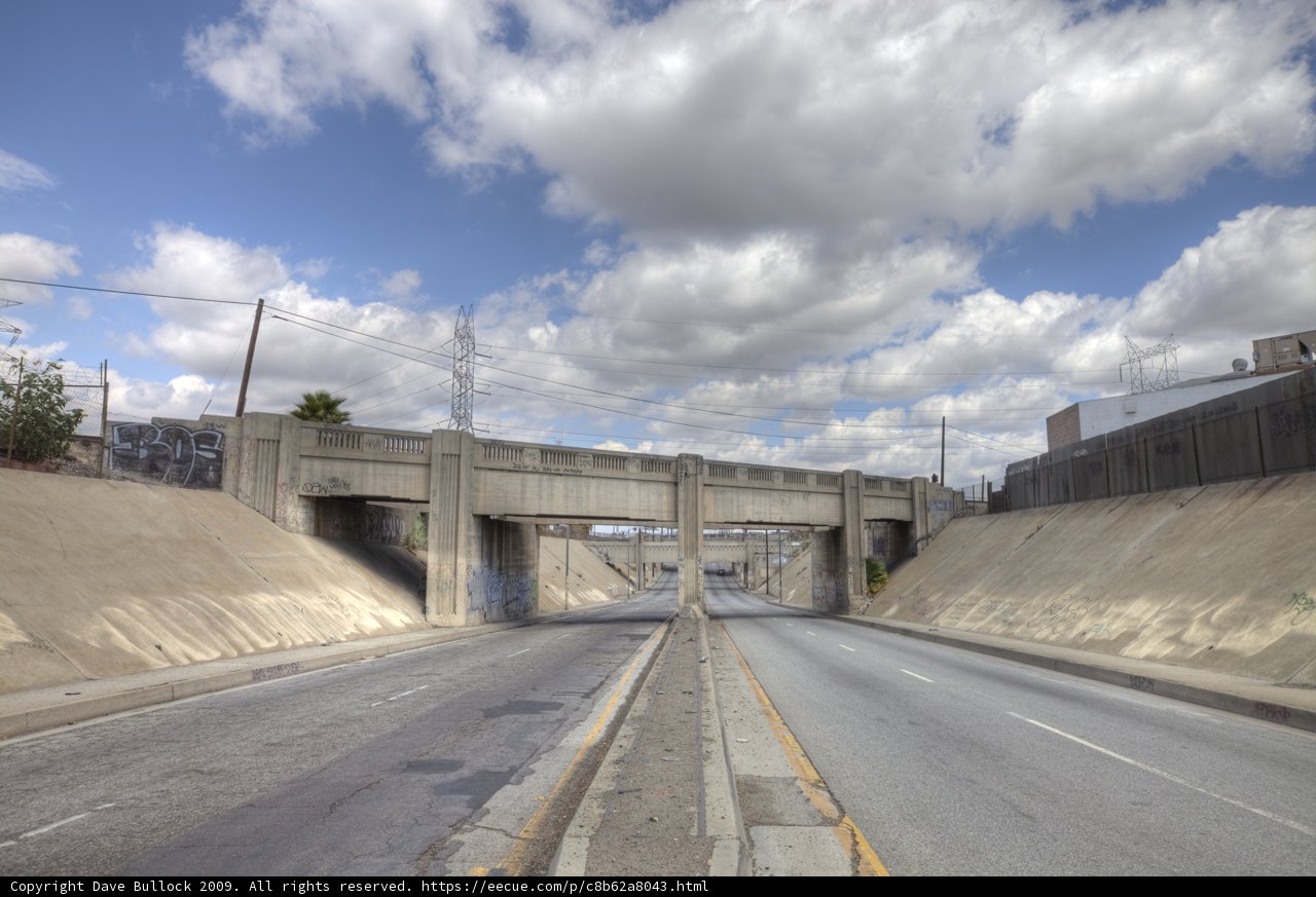 Overpass on a Cloudy Freeway