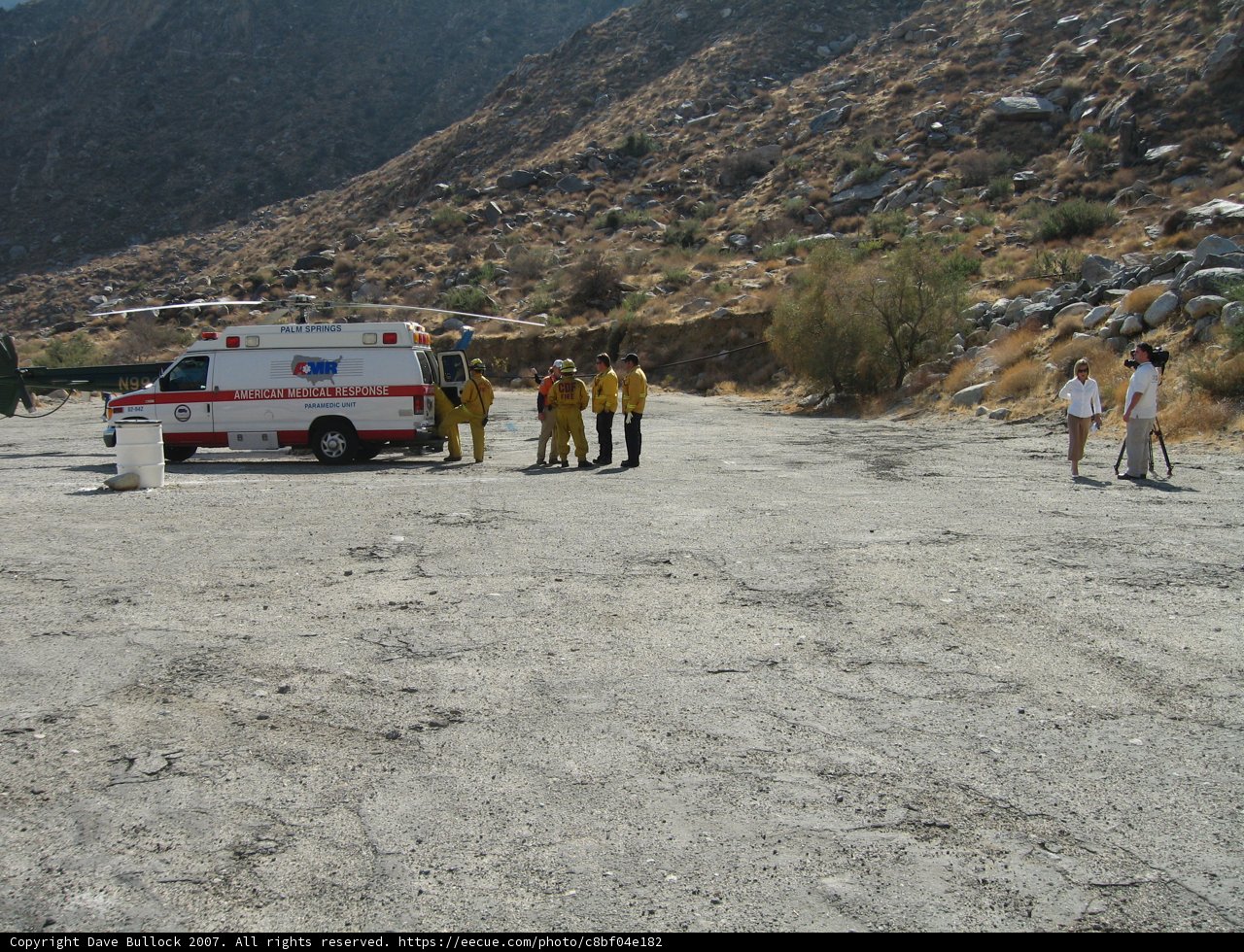 Emergency Response Team Standing by Ambulance