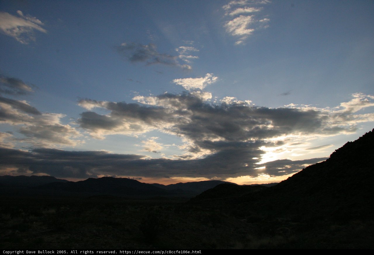 Desert Sunset: A Melange of Mountains and Clouds
