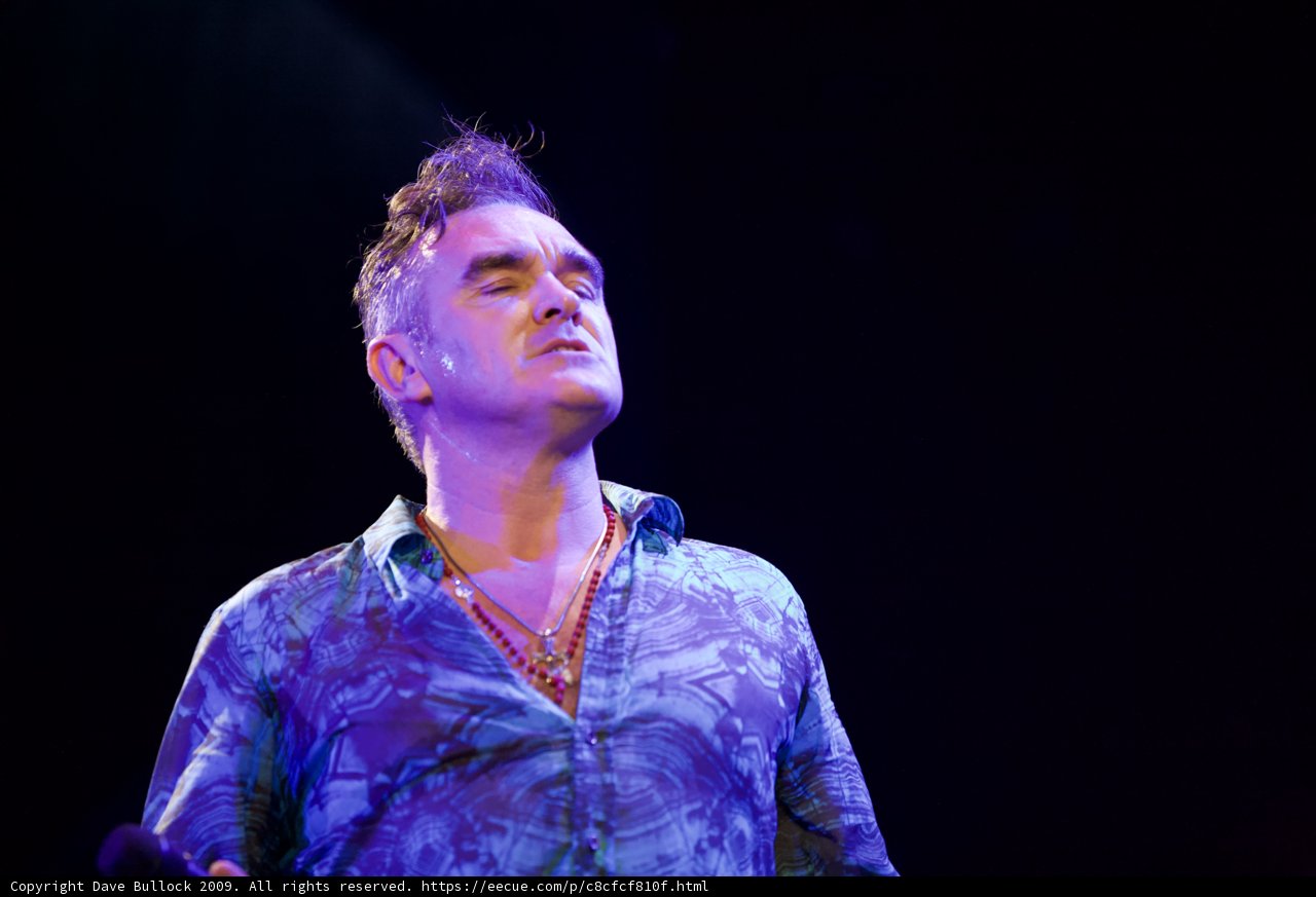 Morrissey Delivers a Solo Performance under Vibrant Lighting at Coachella 2009