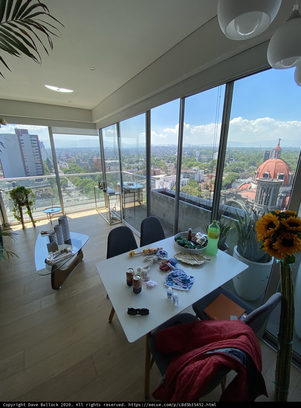 Dining Table with a Cityscape View