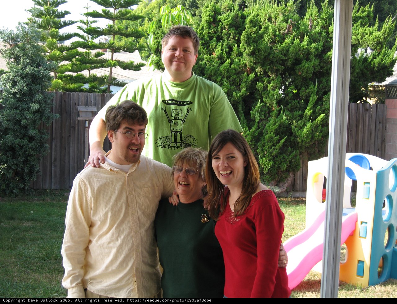 Family Christmas Gathering in Backyard Garden 2005