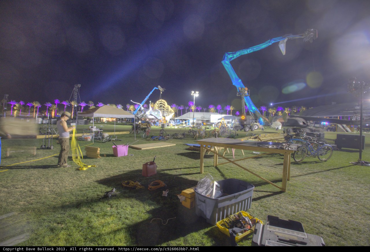 Nighttime Stage Crew at Coachella
