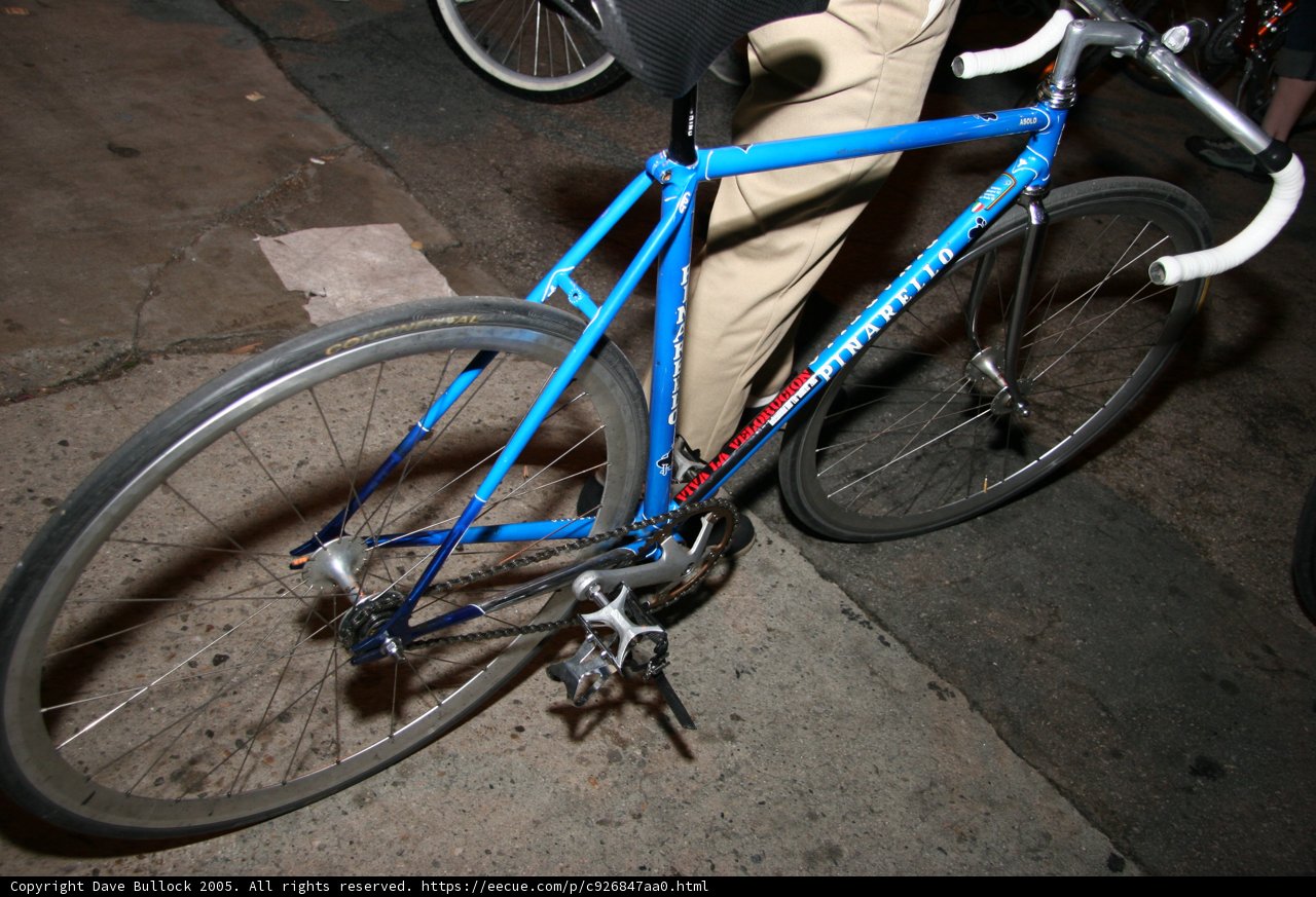 Blue bike parked