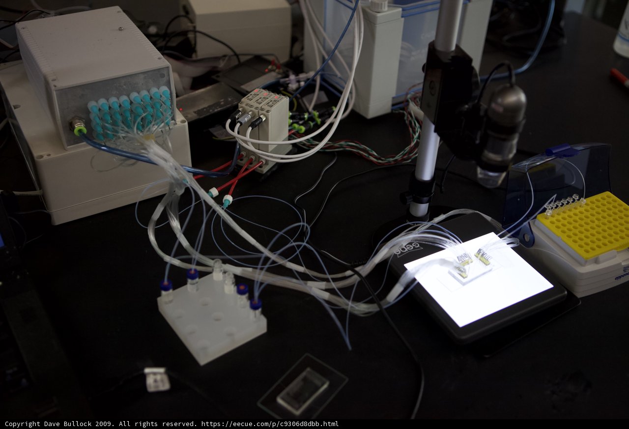 Electronics and Wires on Micro Bio Chip Table