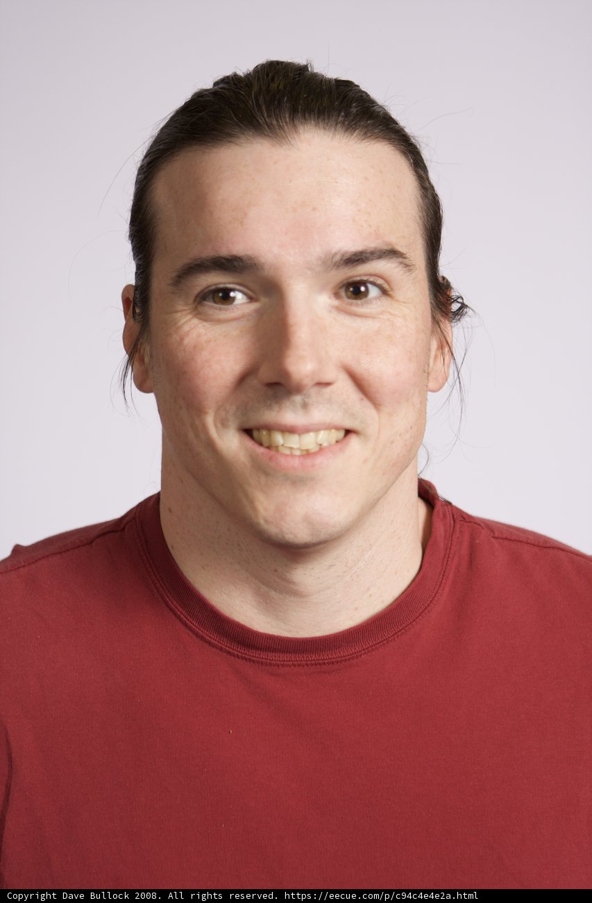 Happy Man in Red Shirt
