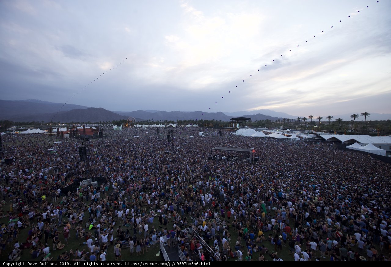 Coachella's Epic Crowd at Sunset
