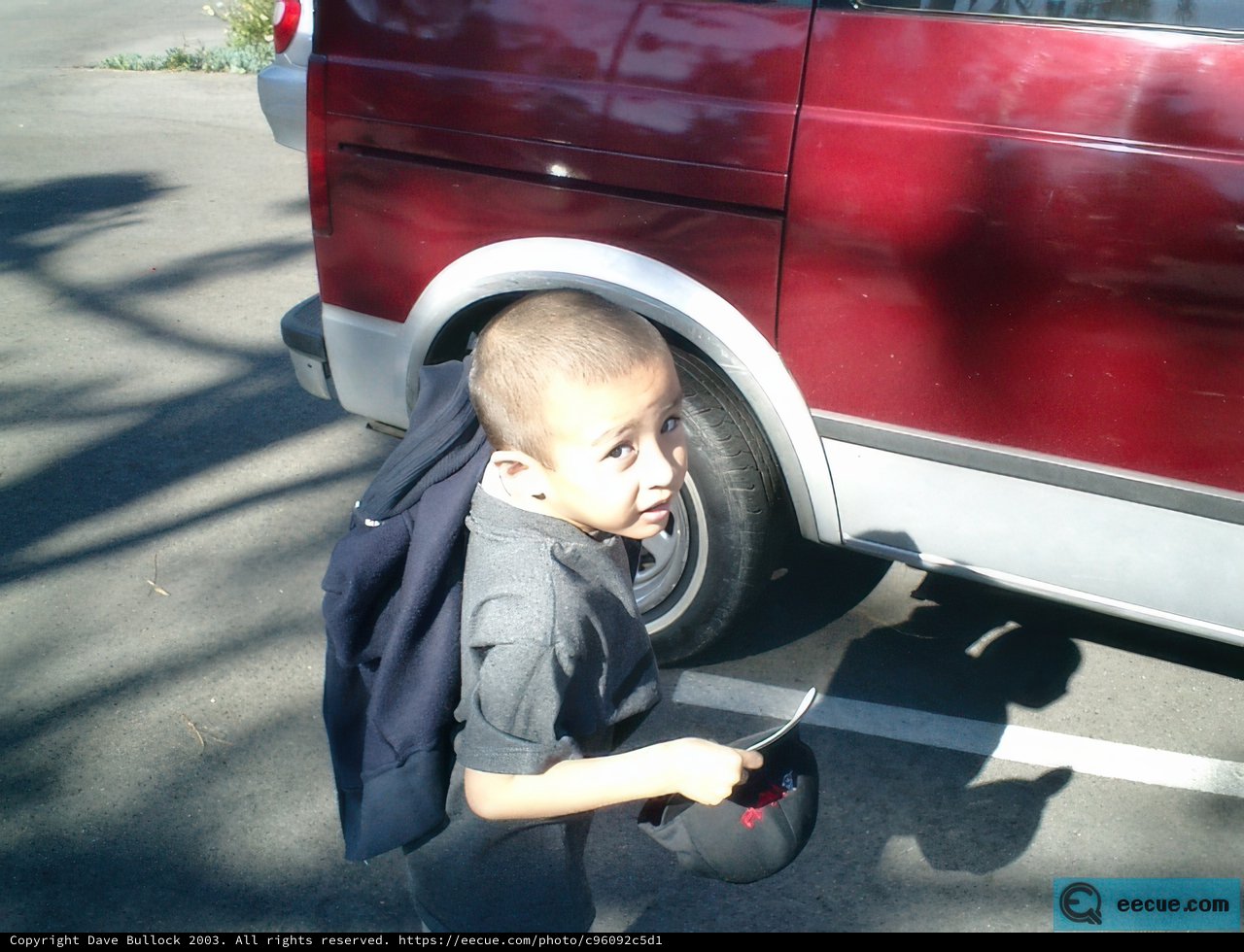 Schoolboy and Red Van