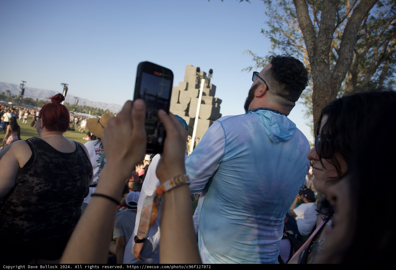 Digital Moments: A Crowd Engaged at Coachella 2024