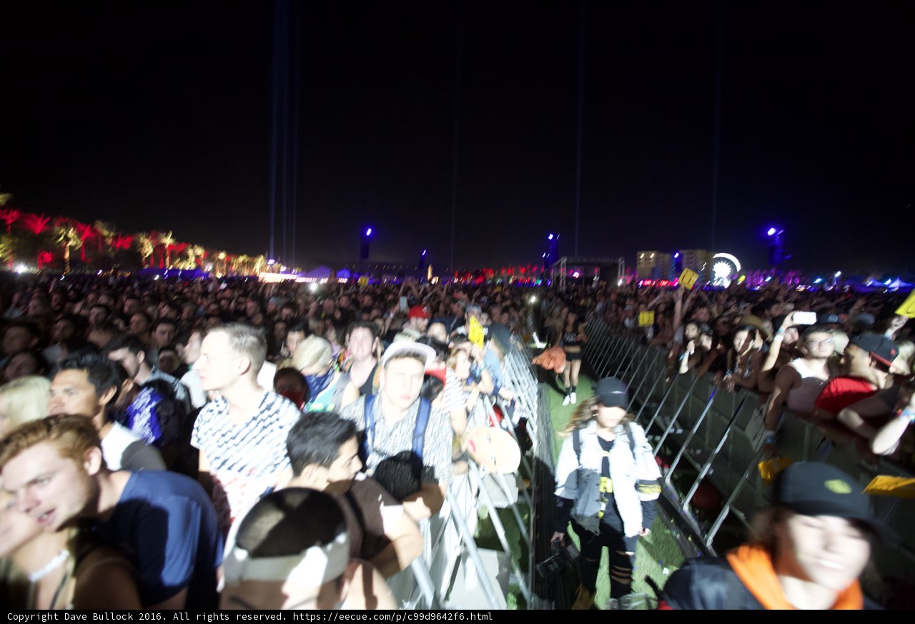 Crowd Enjoys the Night Life at Coachella