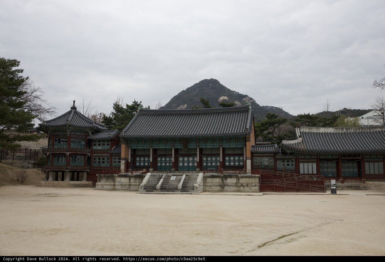 Majestic Temple Overlooking Korea's Mountain Landscape