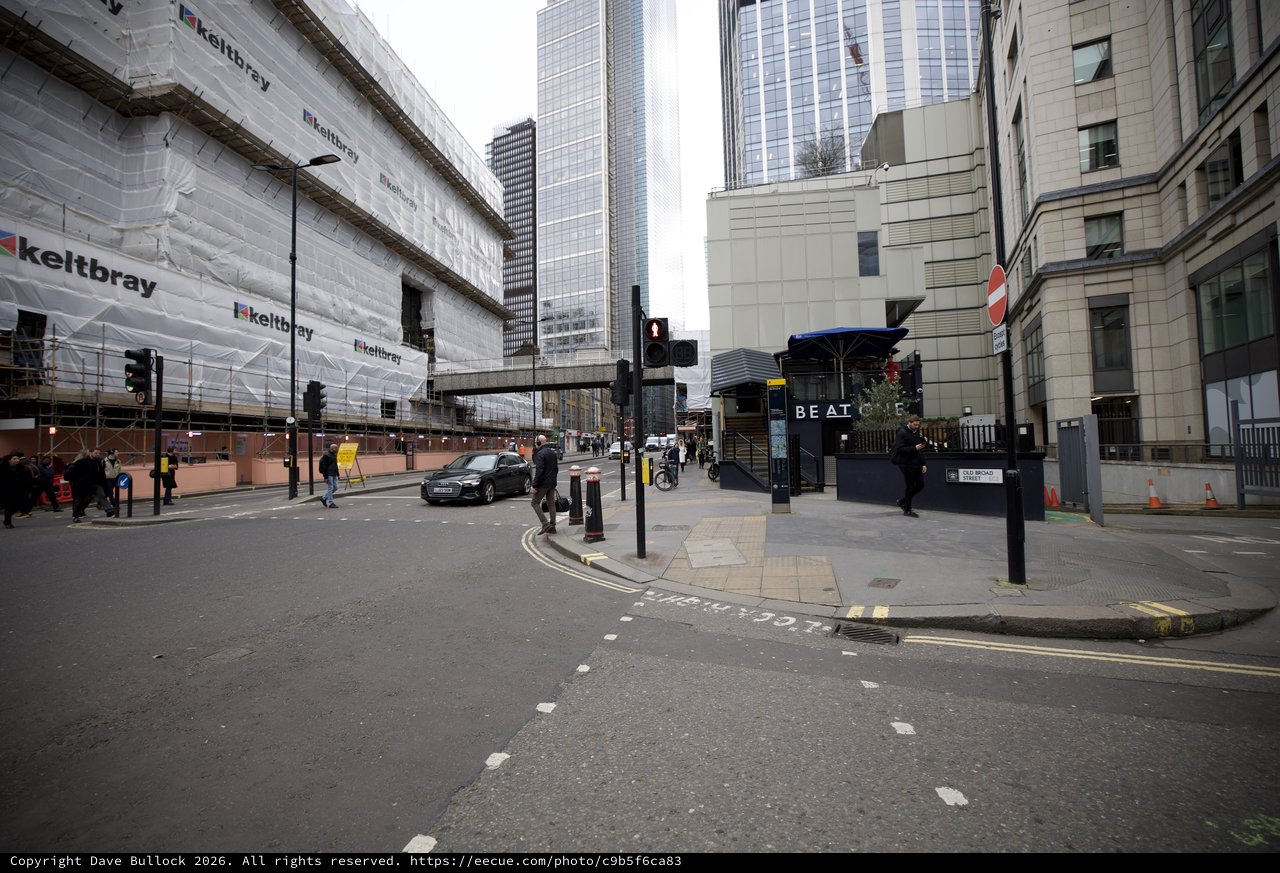 Modern Birmingham City Center Street Under Development