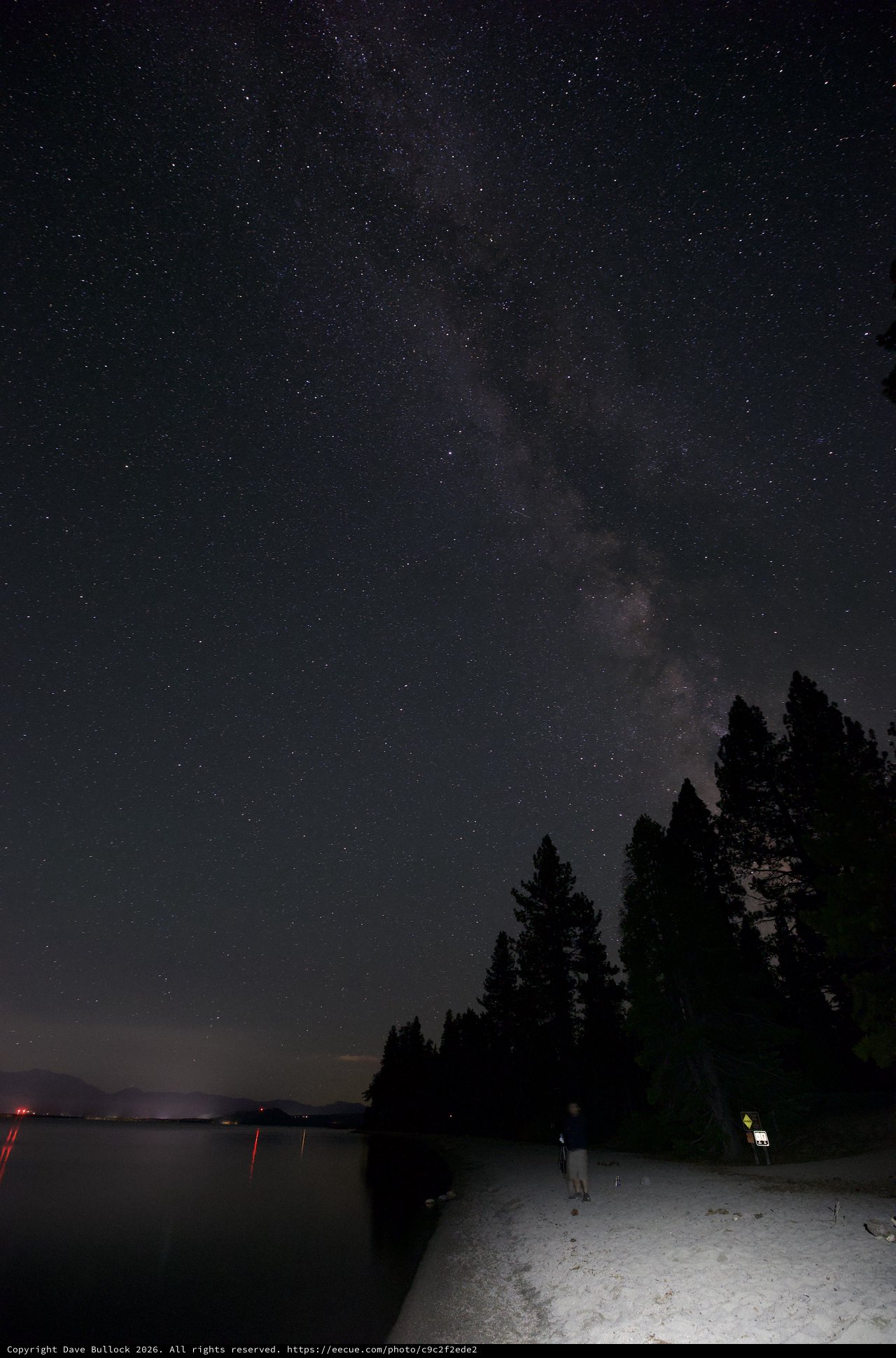 Milky Way Rising Over Lake Tahoe's Starlit Shore