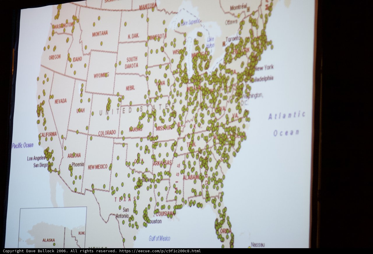 USA Map with Green Dots