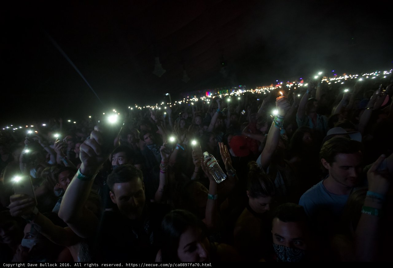 Concertgoers' Phones Light Up the Night Sky