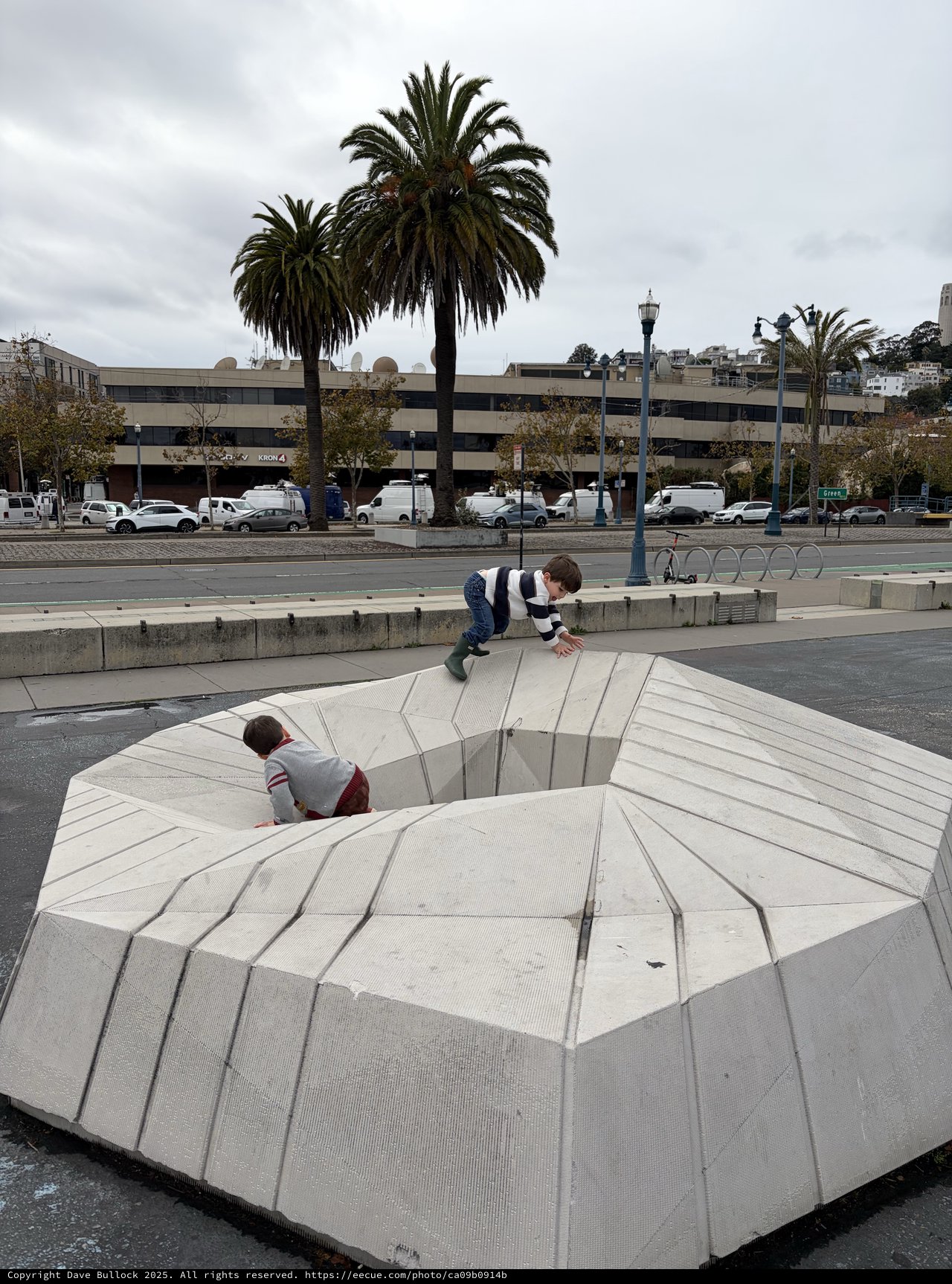 Children Playing on Sunken Circular Plaza Amphitheater
