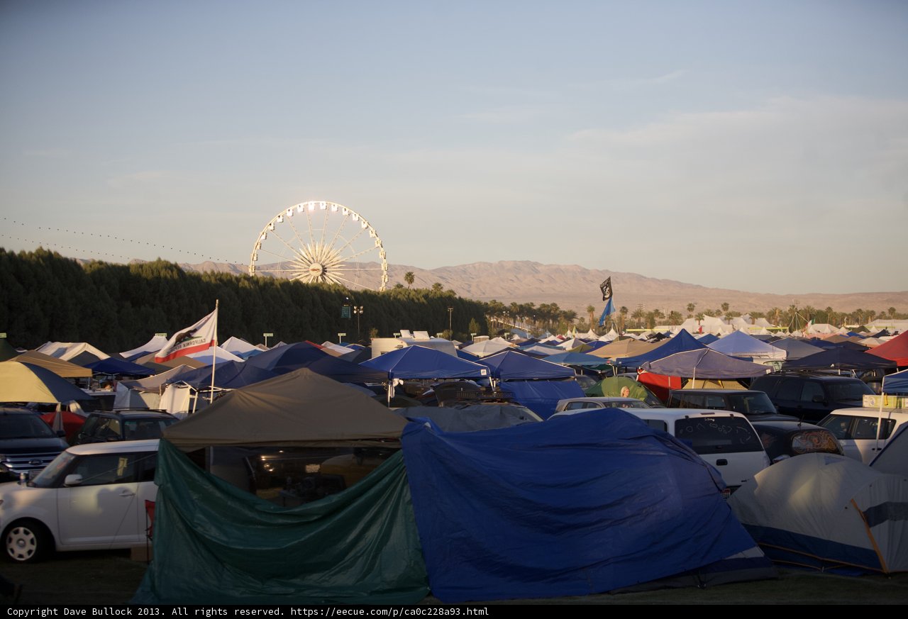 Tent Camping with a View of an Amusement Park