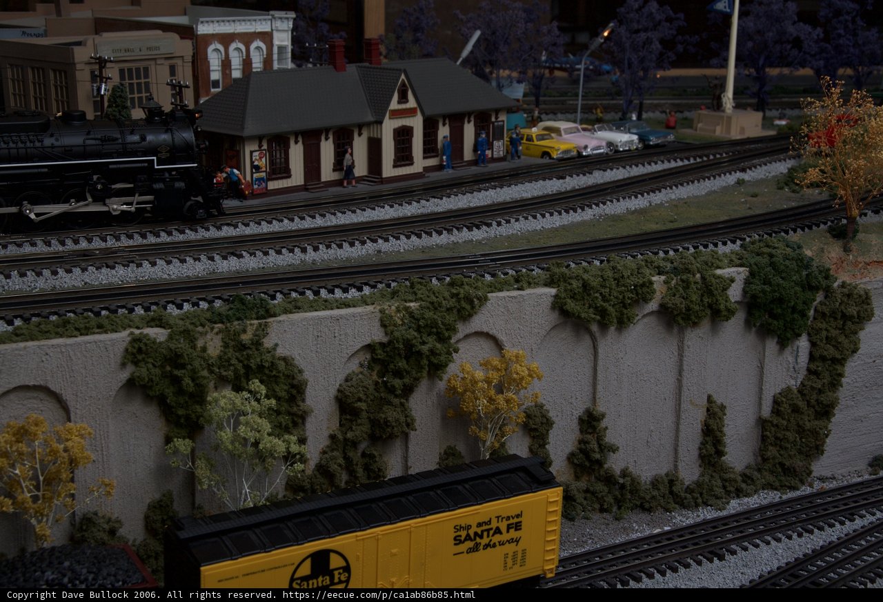 Train Station Diorama with Two Trains