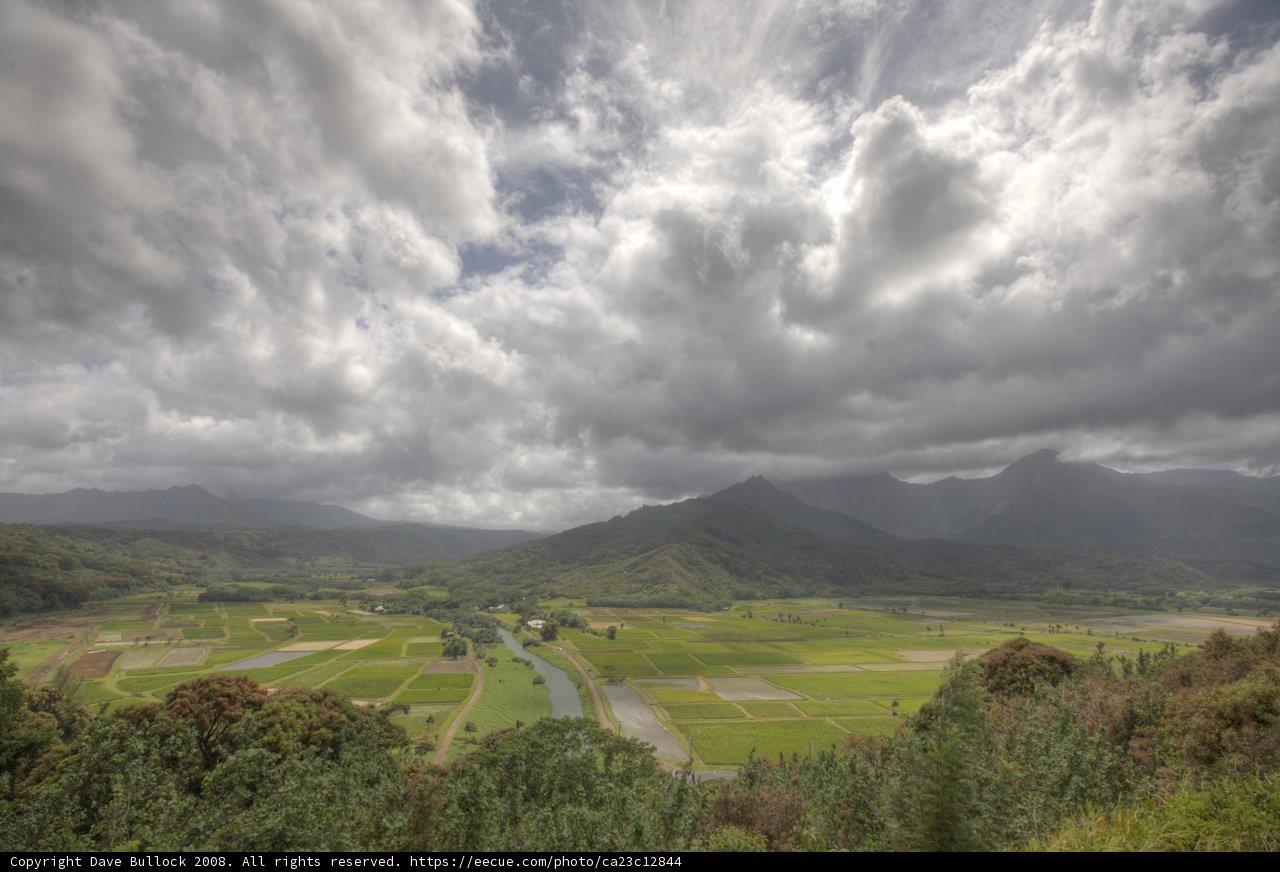 Majestic View of Valley and Mountains under a Cloudy Sky