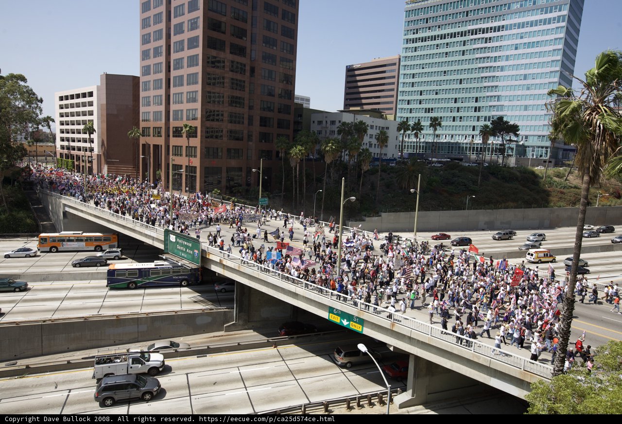 Mayday Rally Crowd on the City Bridge