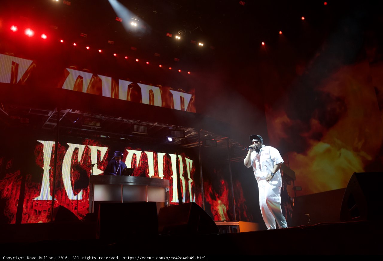 Red Spotlight on White Stage