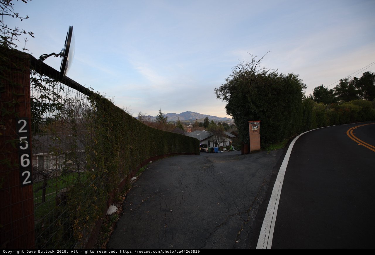 Driveway at Dusk with Mountain View
