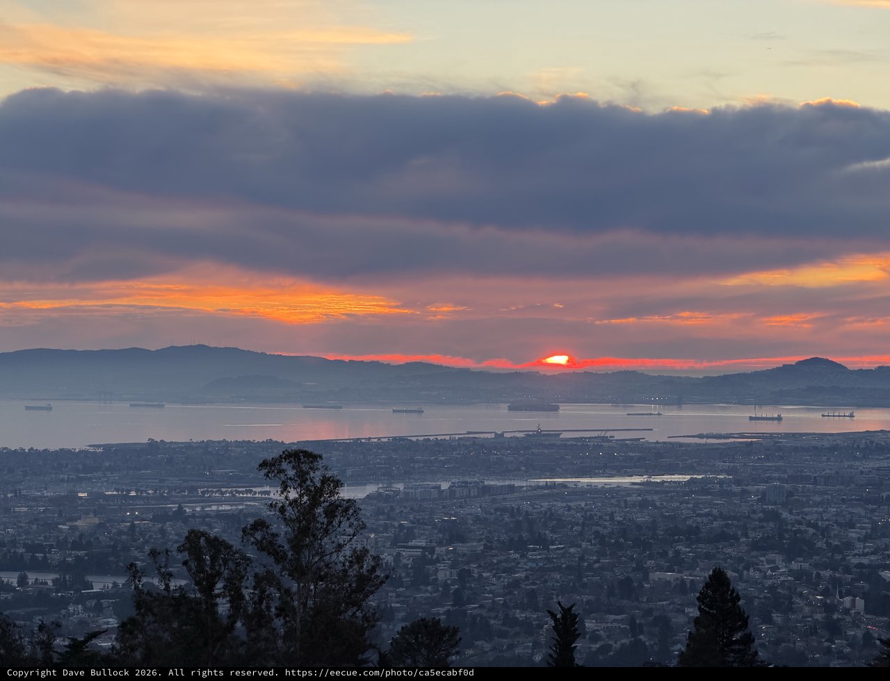 Sunset Over San Francisco Bay from Oakland Hills