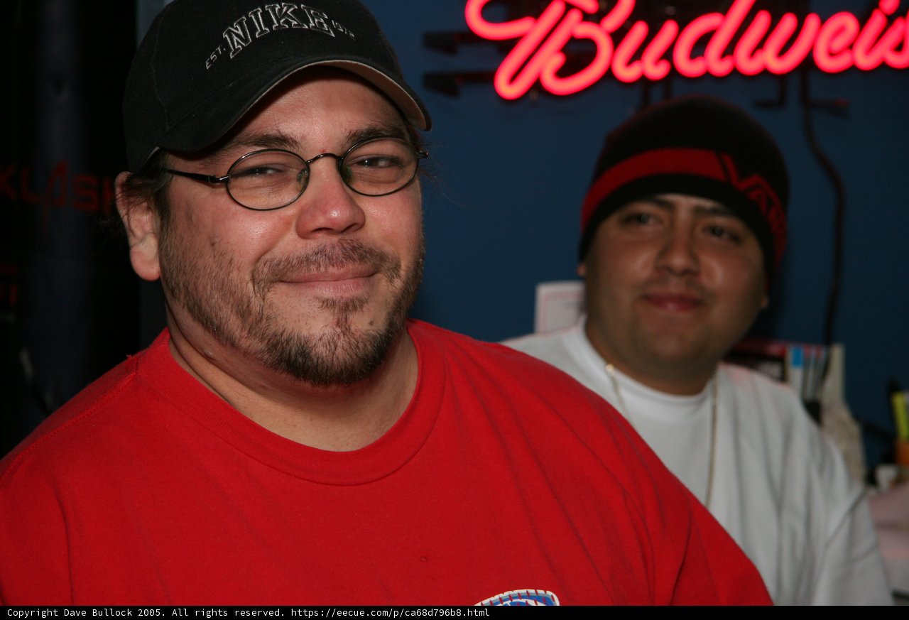 Red Shirt, Baseball Cap and Glasses