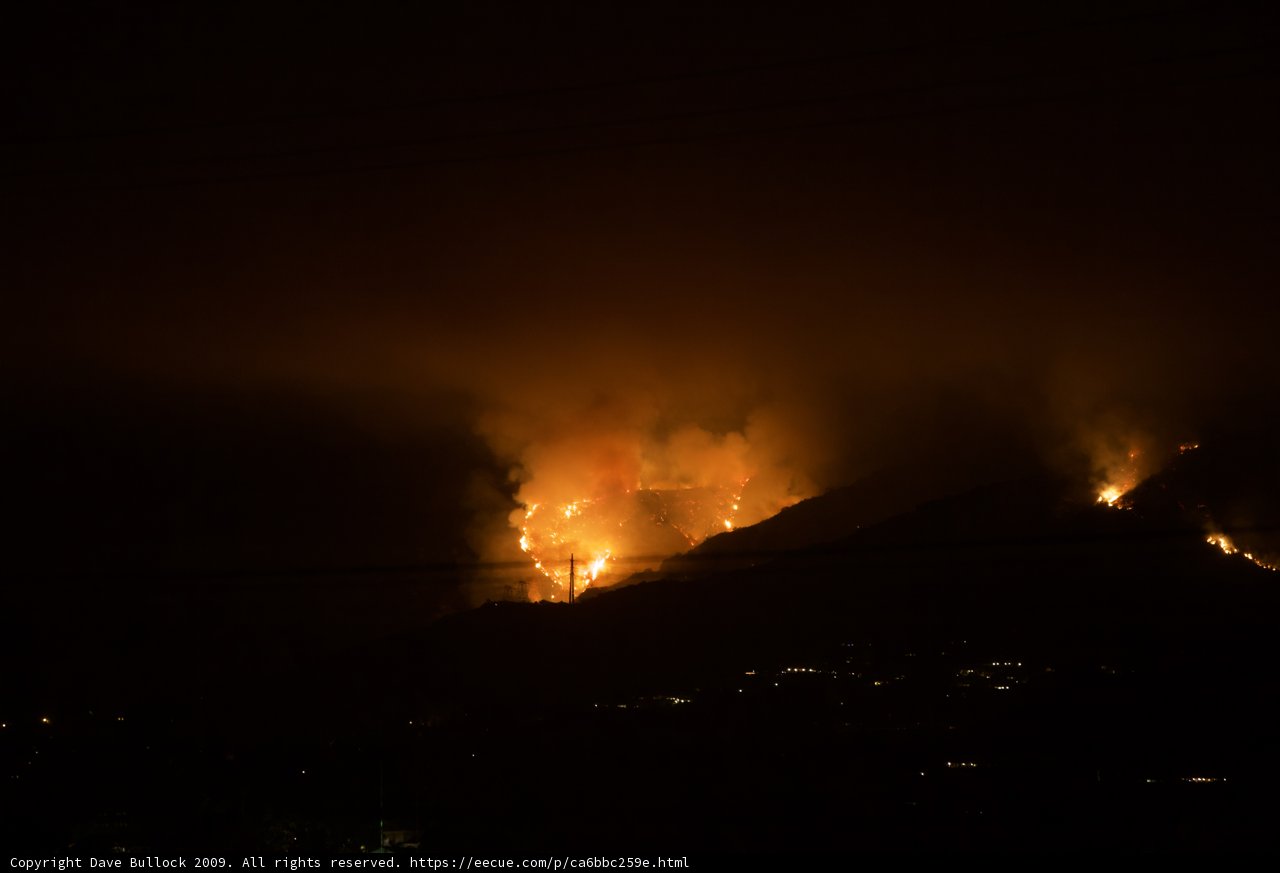 Night Sky Aglow with Station Fire