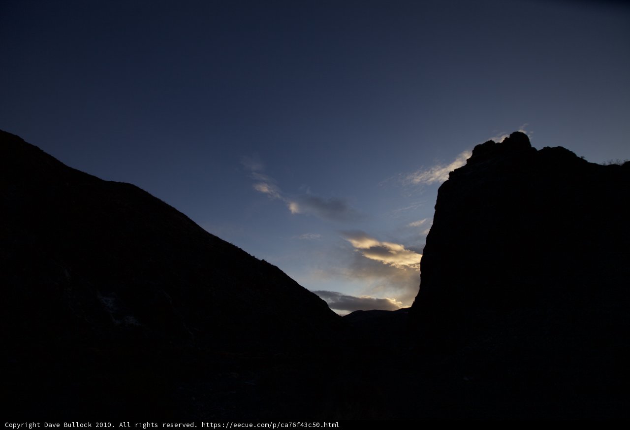 Mountain Range Silhouette at Sunset