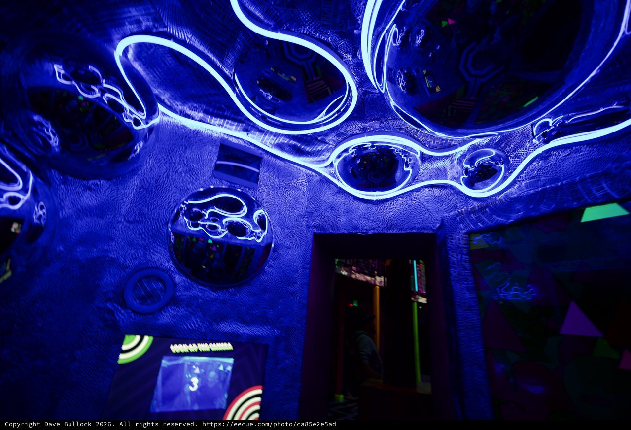Immersive Bioluminescent Cell Installation in Blue UV Light