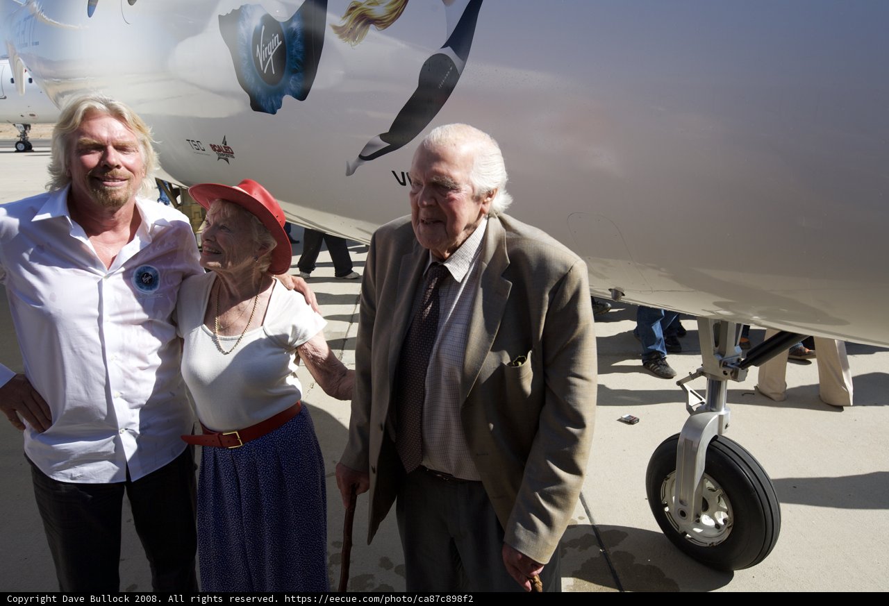 Richard Branson and a Companion at the White Knight Two Airfield