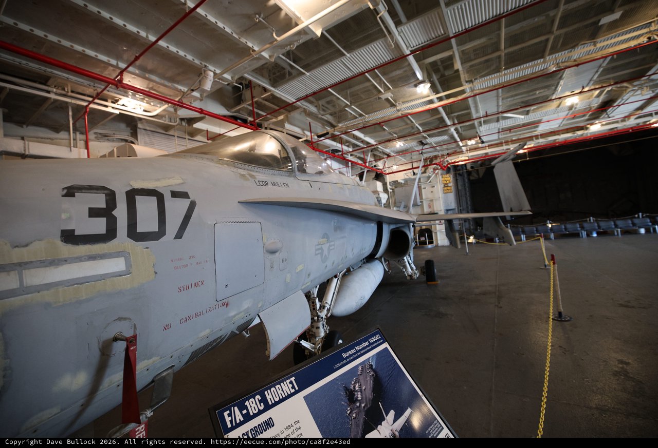 F/A-18C Hornet Fighter Jet on USS Hornet Display