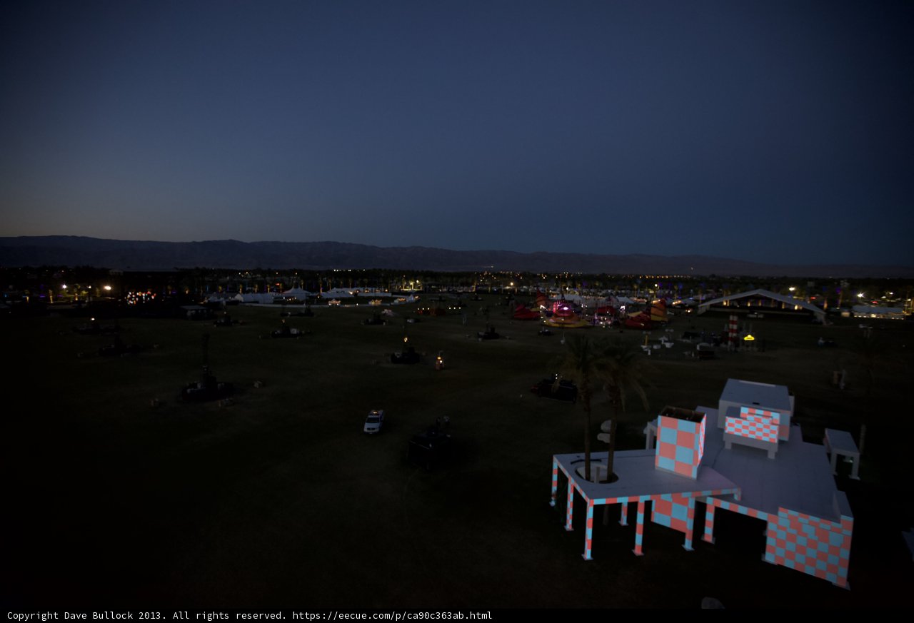 Night View of Large Building in Open Field