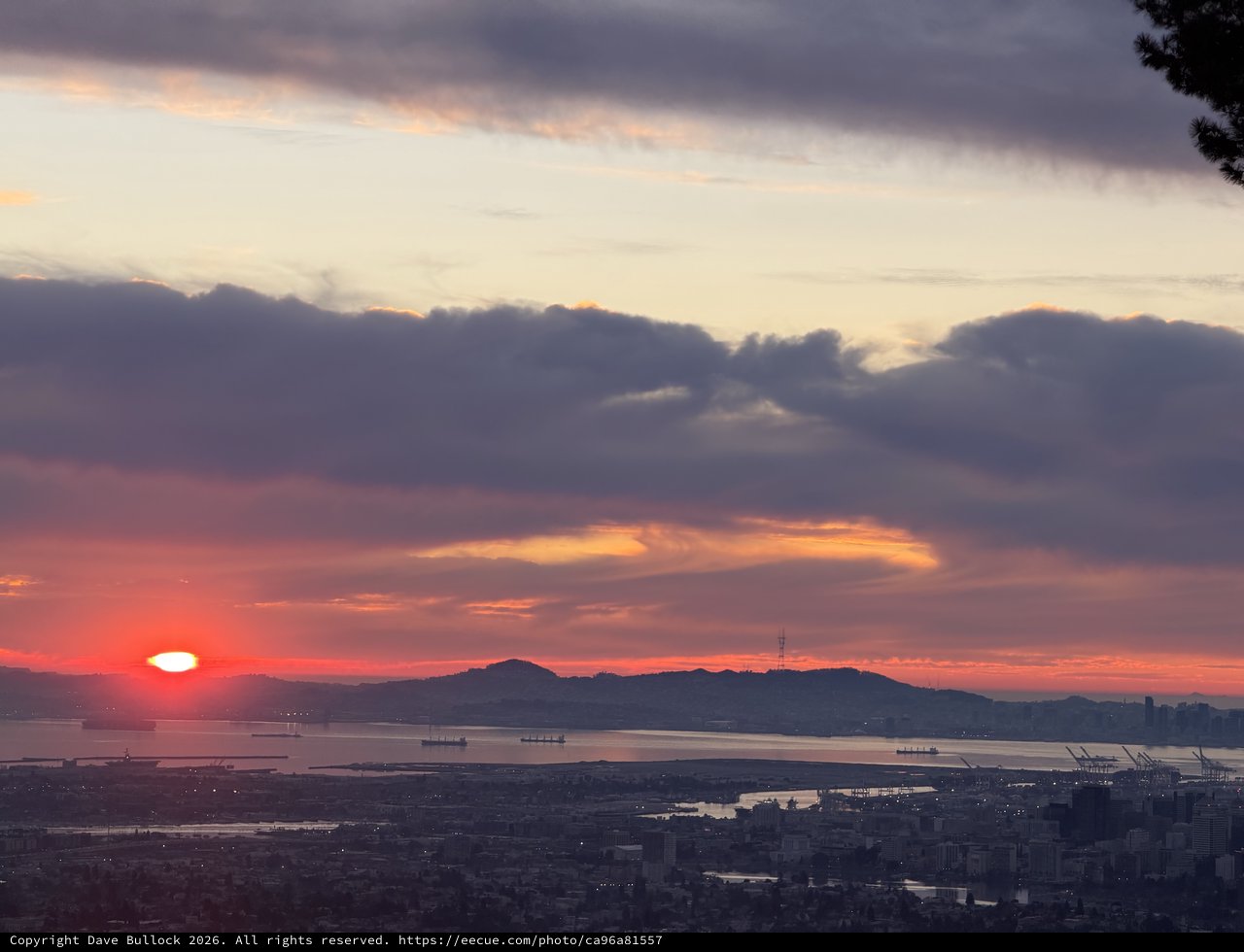 Sunset Over San Francisco Bay from Oakland Hills