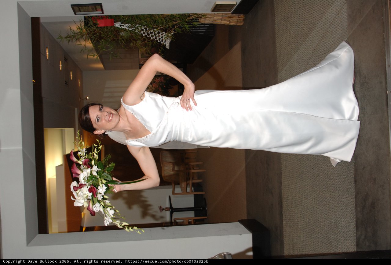 Radiant Bride Poses with Bouquet in Wedding Venue