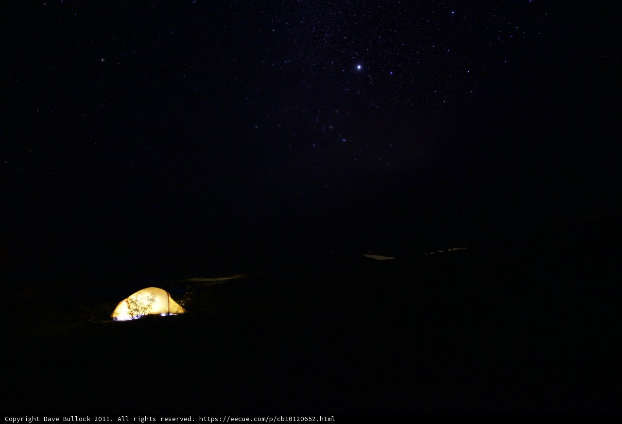 Mountain Tent Camping Under the Stars