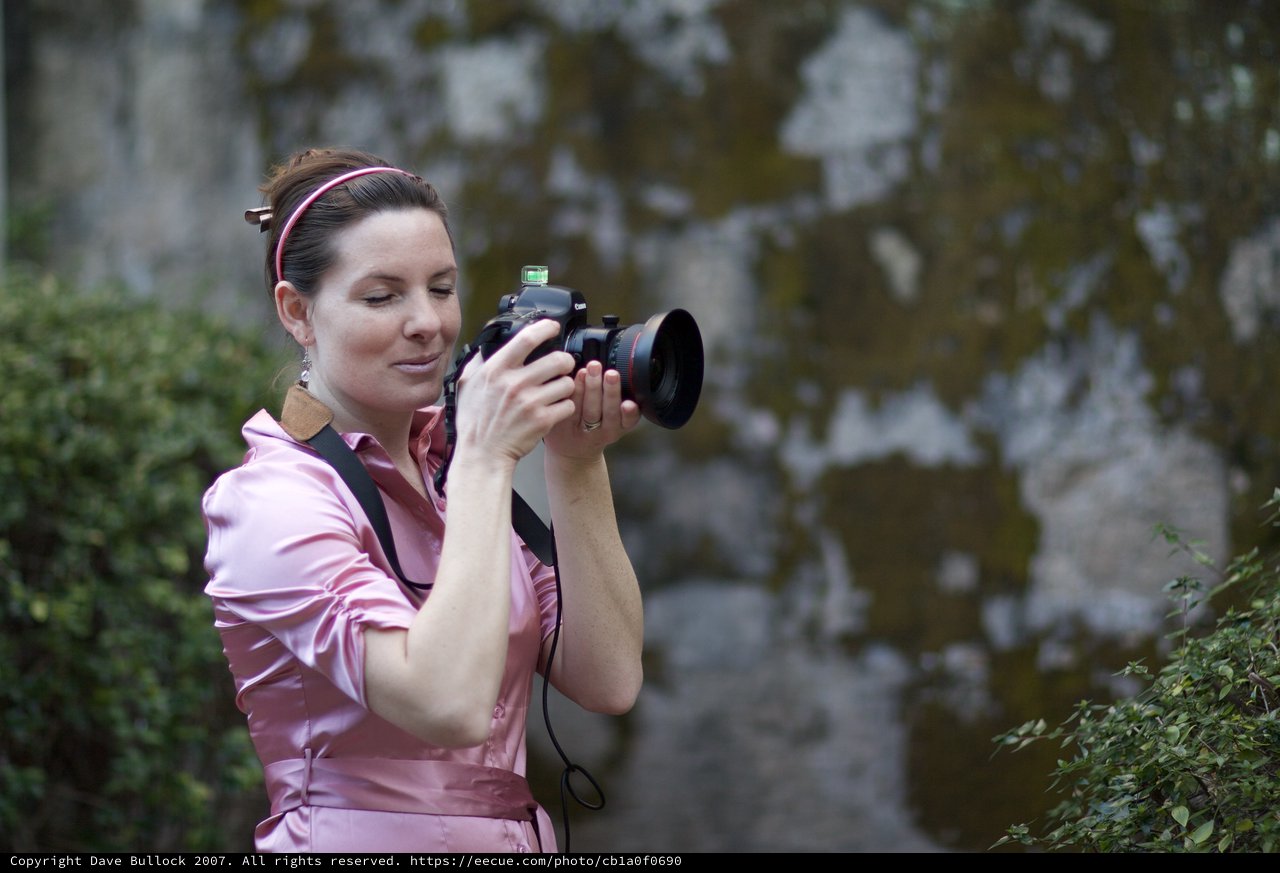Photographer in Pink at Santa Barbara Mission