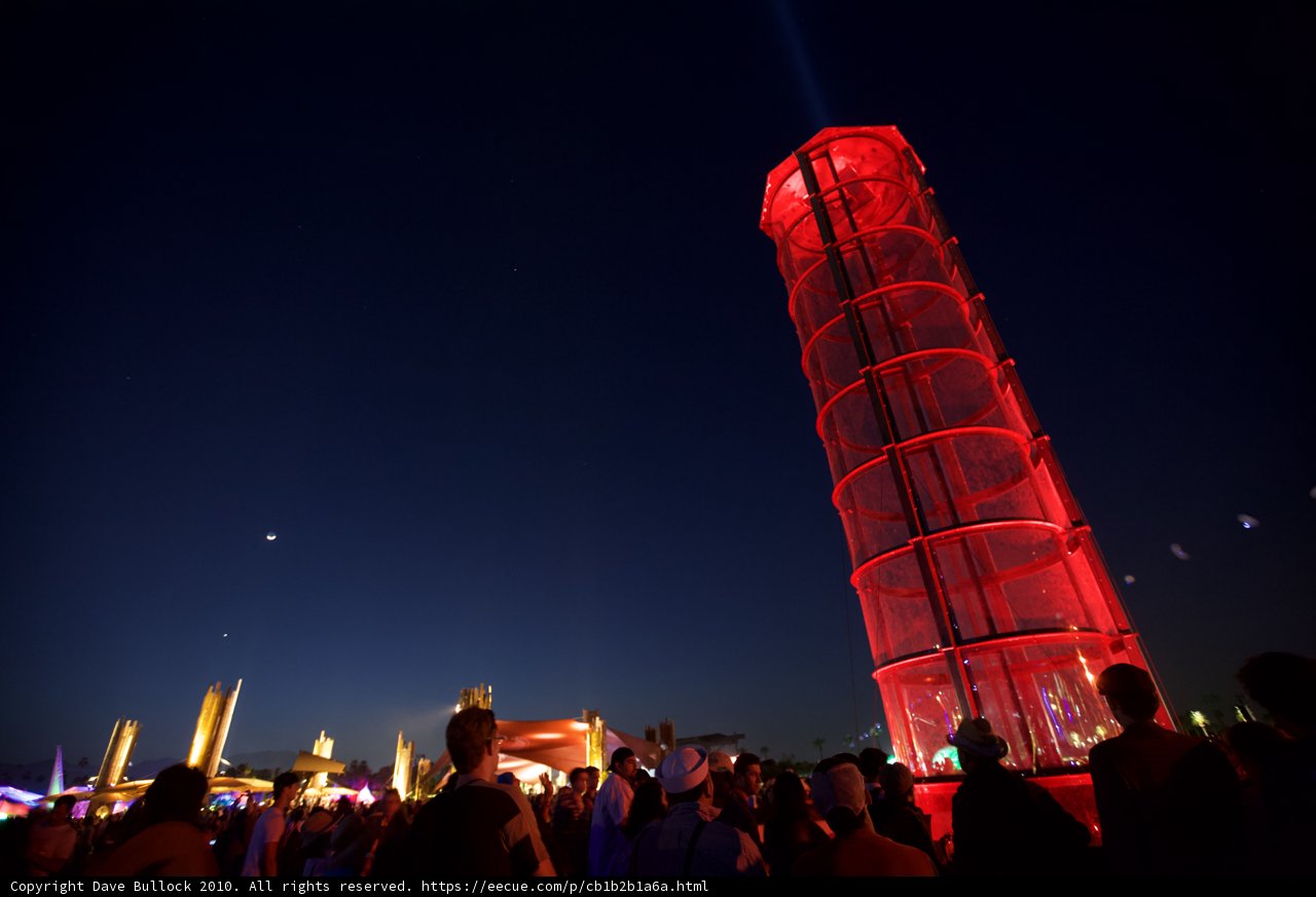 Red Tower at Night