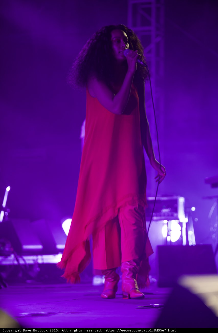 Solange Full Body Standing Red Outfit Purple Blue Haze