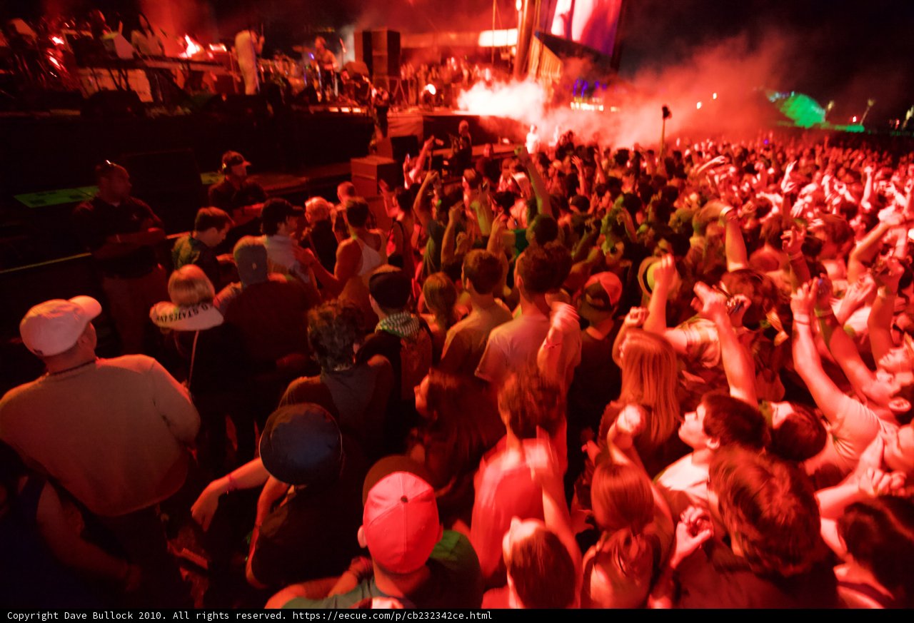 Smoke-Filled Concert Crowd