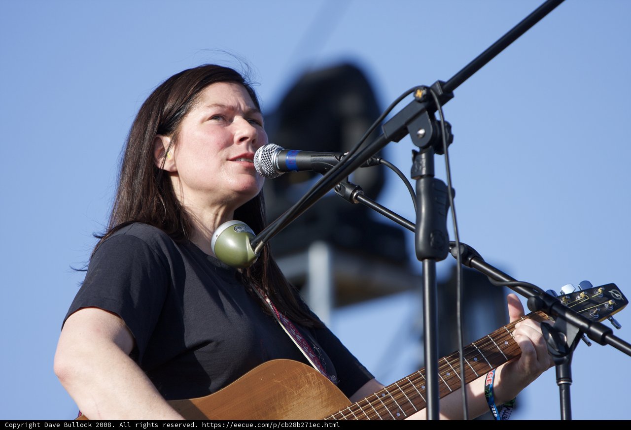Kim Deal serenades the Coachella crowd with her acoustic guitar