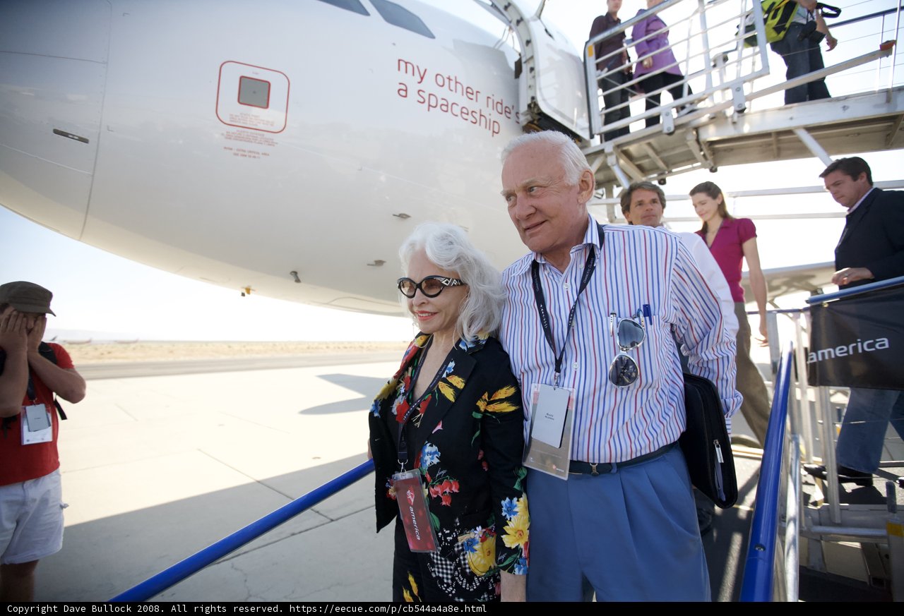 Buzz Aldrin and Company Boarding the White Knight Two