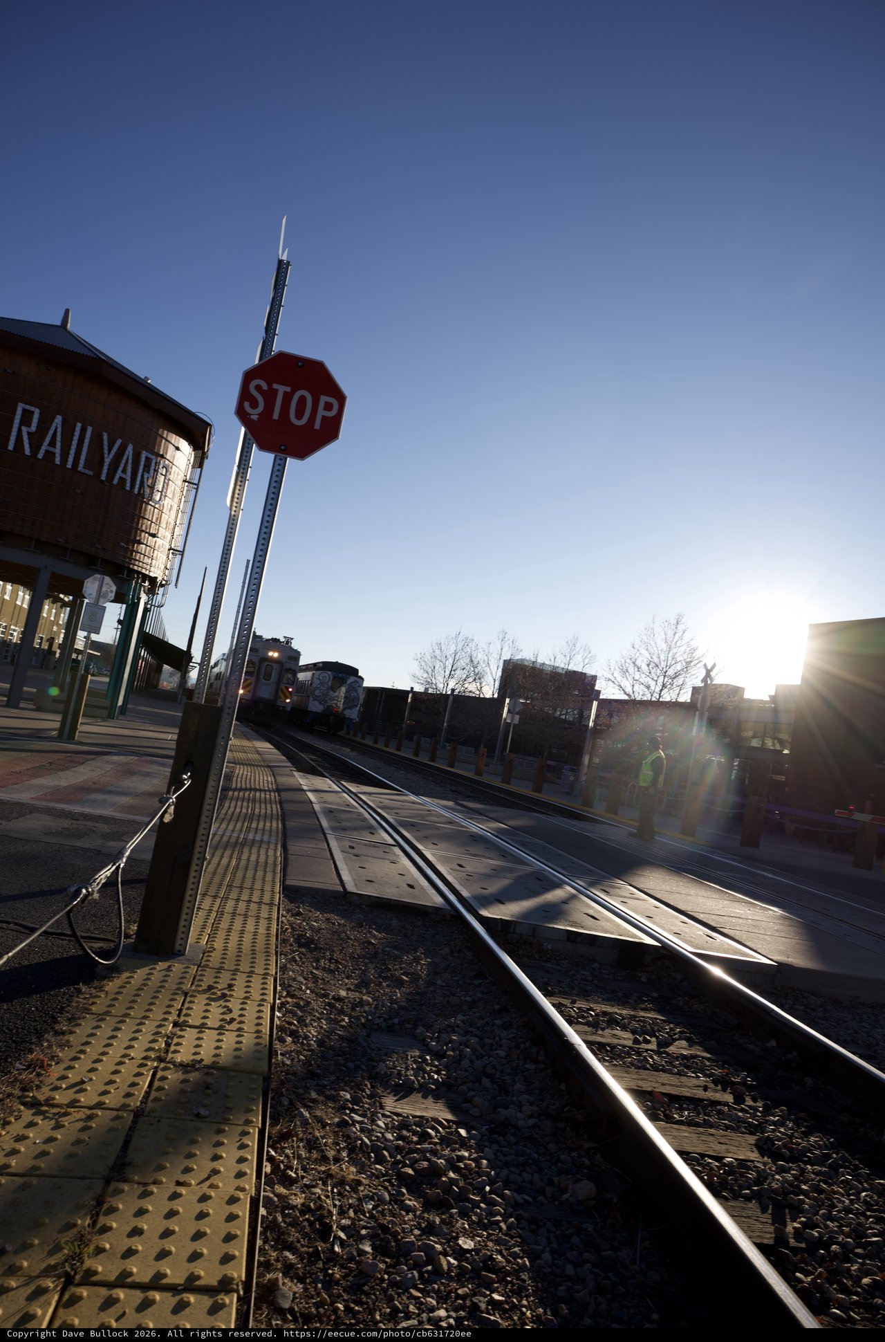 Sunset at Historic Railyard District Train Platform