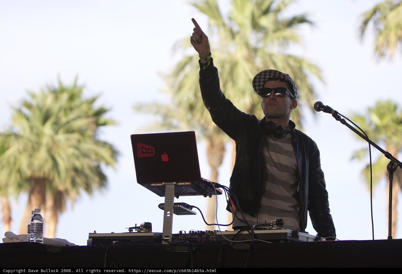 A-Trak working the crowd at Coachella