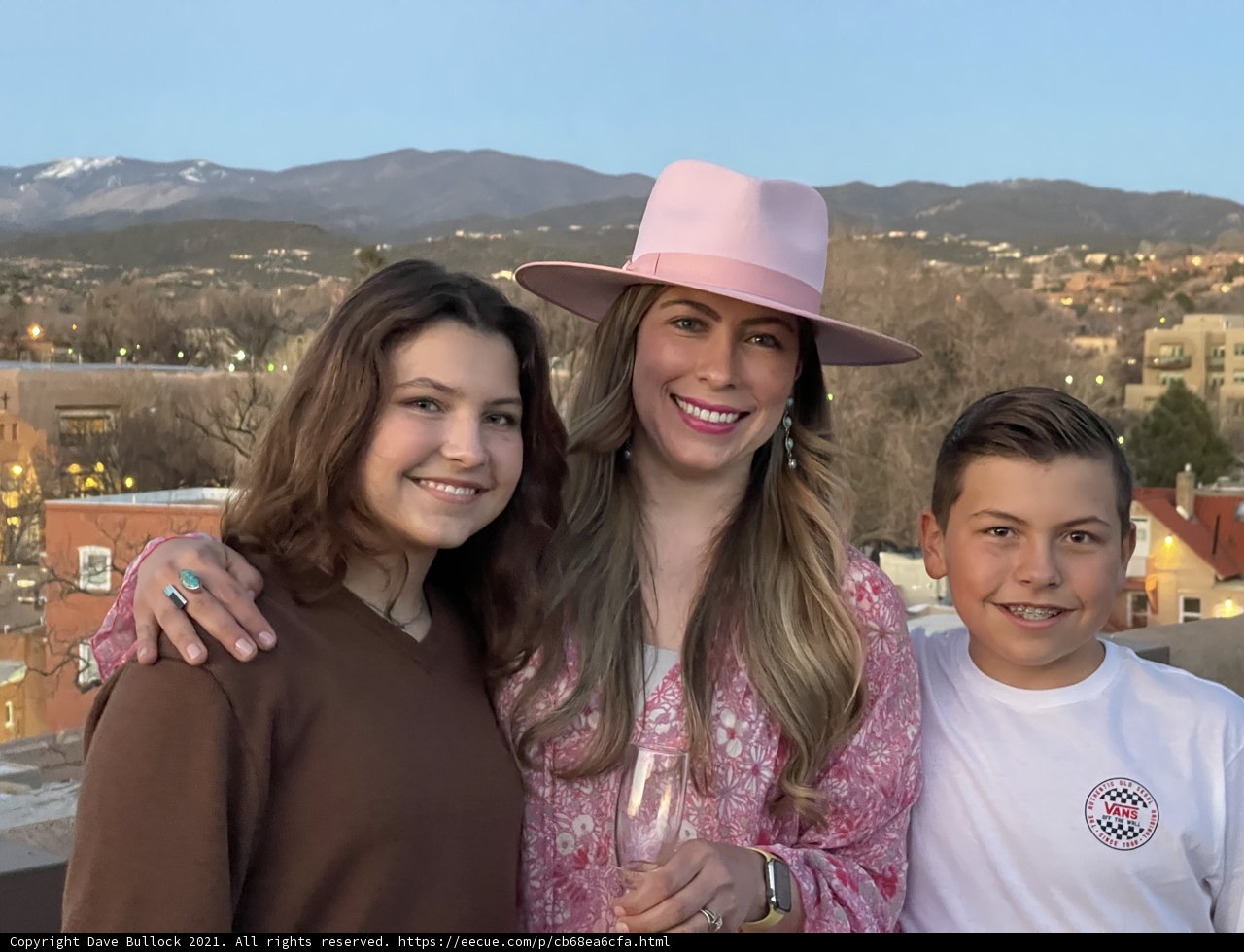 Three Friends Strike a Pose Under the Santa Fe Sky
