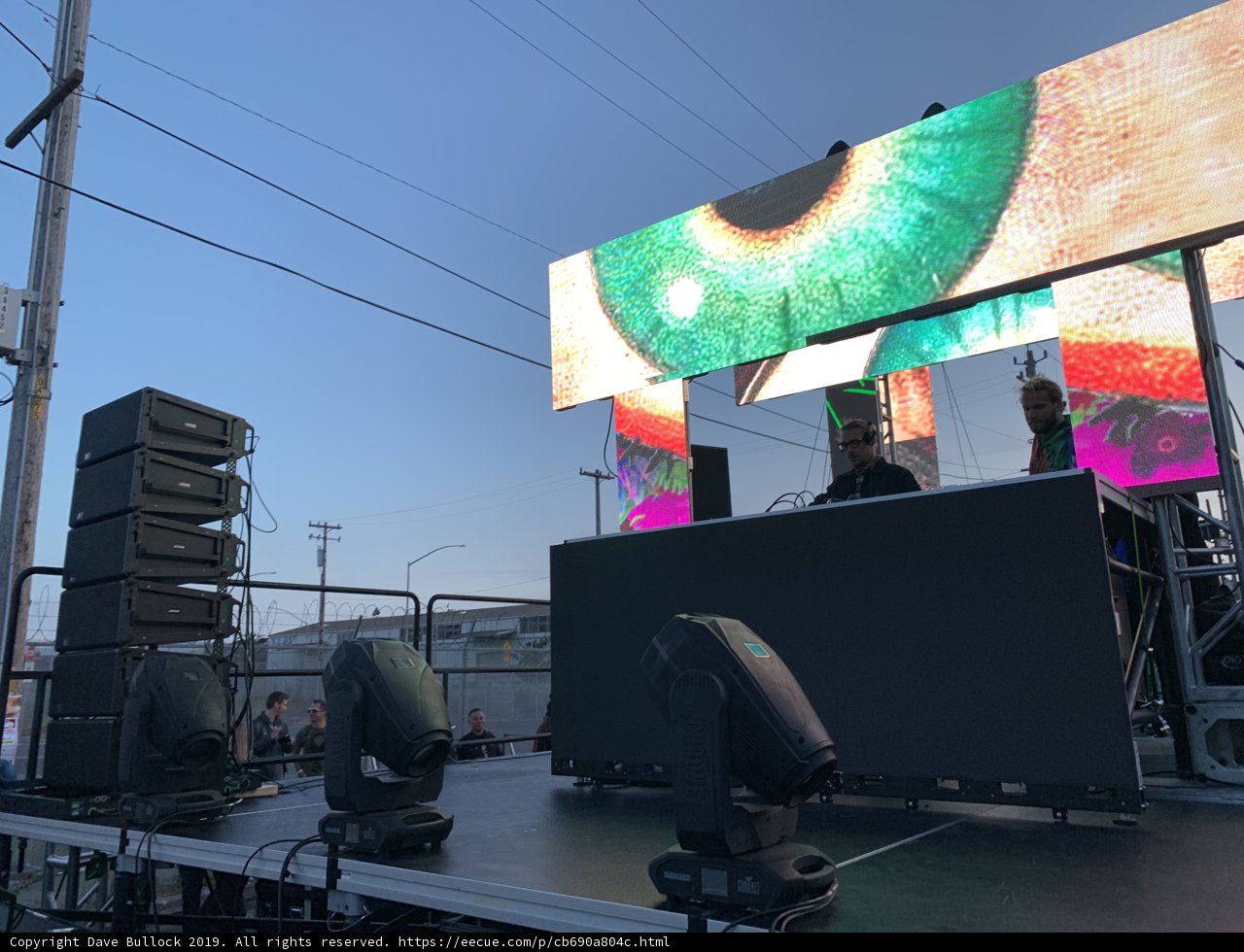 Diplo performing on the high-tech stage